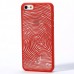 iPhone SE 5 5s - Carved Finger Print Pattern Matte PC Hard Protective Cover Case - Red